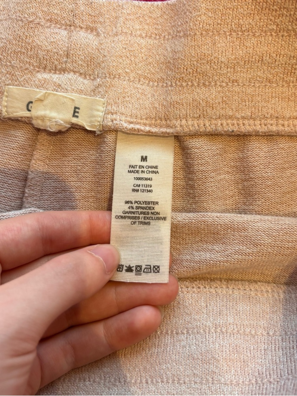 Garage light Pink / Beige Knit Lounge Shorts Y2K Cozy Low Rise - Picture 3 of 6